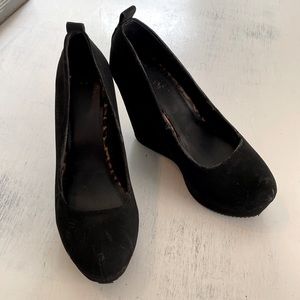 Women Black Suede Elle Shoes